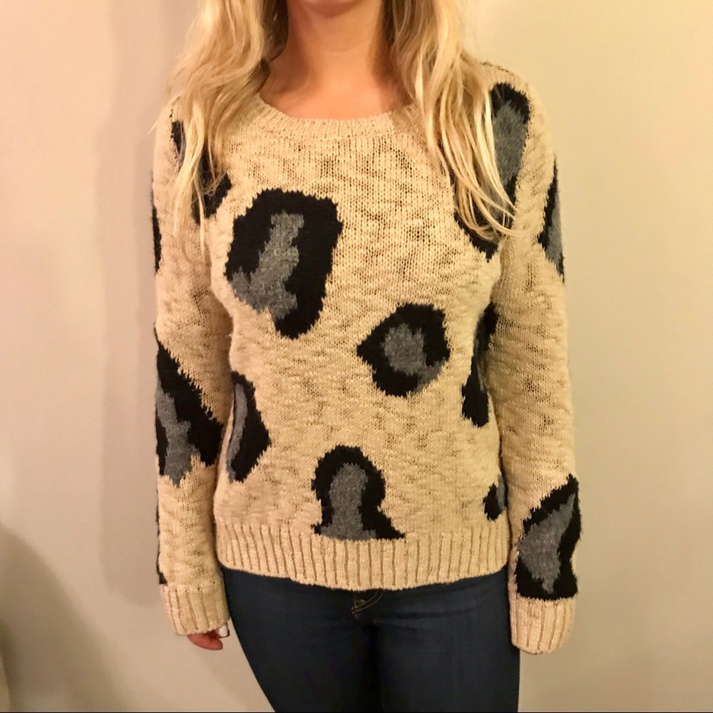 Anthropologie Sleeping on Snow cheetah sweater - Picture 2 of 5